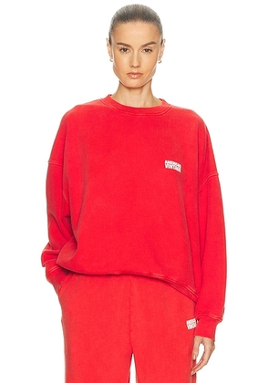 American Vintage Plizzy Sweatshirt in Volcan Vintage - Red. Size L (also in M, S).