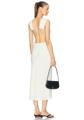 St. Agni Rouleau Tie Dress in Porcelain - Cream. Size L (also in ).