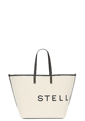 Stella McCartney Salt And Pepper Canvas Tote Bag in Ecru - White. Size all.