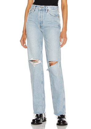 RE/DONE Originals 90s High Rise Loose Jeans in Breezy Indigo With Rips - Denim-Light. Size 23 (also in 24, 25, 28, 31, 32).