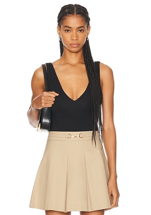 SANS FAFF Plunge V Bodysuit in Black - Black. Size L (also in S).