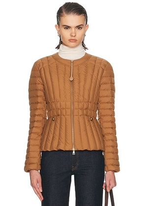 Moncler Menthe Jacket in Brown - Brown. Size 1/S (also in 2/M, 3/L).