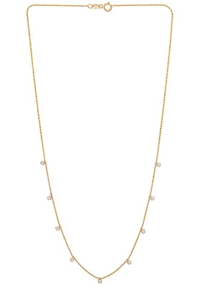 STONE AND STRAND Teeny Dangling Diamond Bead Chain Necklace in Gold & Diamond - Metallic Gold. Size all.