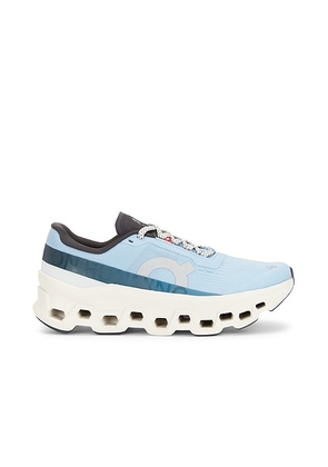 On Cloudmonster 1 Sneaker in Cerulean & Ice - Blue. Size 10 (also in 5, 5.5, 6, 6.5, 7, 7.5, 8, 8.5, 9, 9.5).