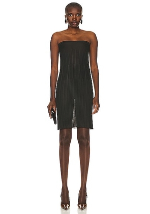 Saint Laurent Sheer Strapless Dress in Ebene - Olive. Size L (also in ).