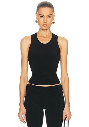 Norma Kamali Racerback Tank Top in Black - Black. Size L (also in M, S, XL, XS).