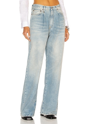 R13 Damon Pleated Wide Leg in Lennon Blue - Denim-Light. Size 26 (also in 27, 28, 29, 30, 31).