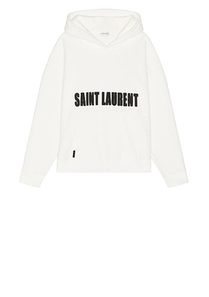 Saint Laurent Reverse Hoodie in Naturel & Noir - White. Size L (also in ).