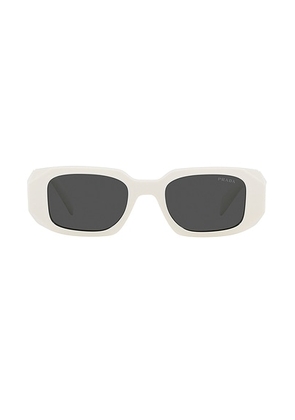Prada Scultoreo Narrow Sunglasses in White & Dark Grey - White. Size all.