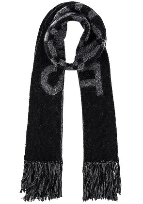 Saint Laurent Wool Scarf in Black & Dark Grey - Black,Grey. Size all.