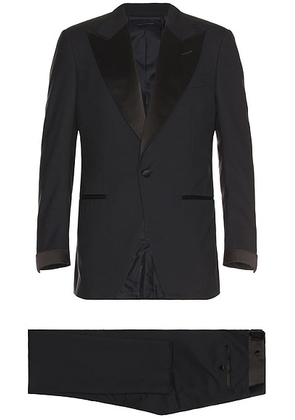 TOM FORD Super 120's Plain Weave Atticus Evening Suit in Ink - Black. Size 46 (also in 48).