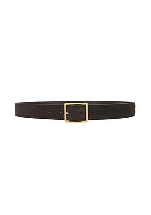 NILI LOTAN Gabriele Belt in Espresso With Gold Buckle - Brown. Size 75 (also in 80, 85, 90).