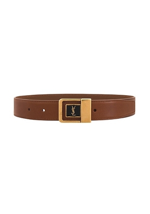 Saint Laurent Boucle LA 66 Belt in Kobicha & Black - Brown. Size 65 (also in 70).