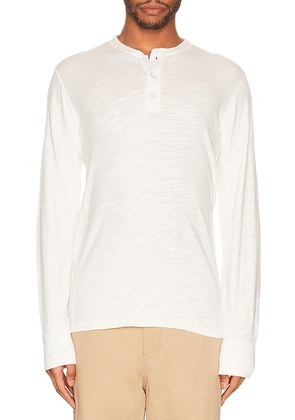Rag & Bone Classic Henley in White - White. Size L (also in S, XL).