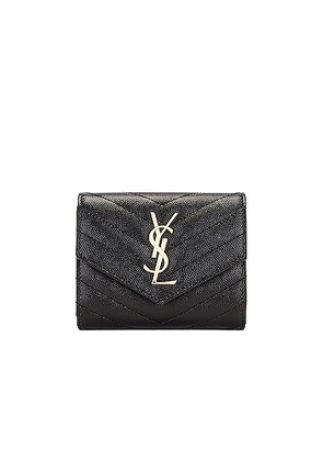 Saint Laurent Monogramme Compact Wallet in Nero - Black. Size all.