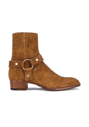 Saint Laurent Wyatt Leather Boot in Noisette - Brown. Size 41 (also in ).