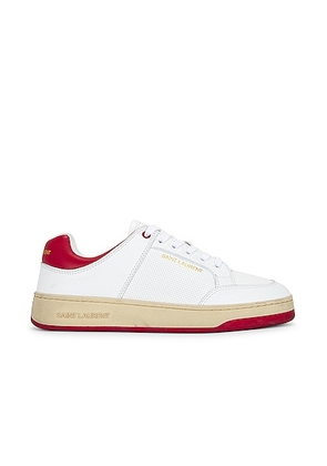 Saint Laurent SL61 Low Top Sneaker in Blanc & Vintage Red - White. Size 36 (also in 36.5, 37, 37.5, 38, 39, 39.5, 40, 42).
