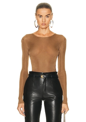 Saint Laurent Long Sleeve Sweater in Noisette - Beige. Size L (also in ).