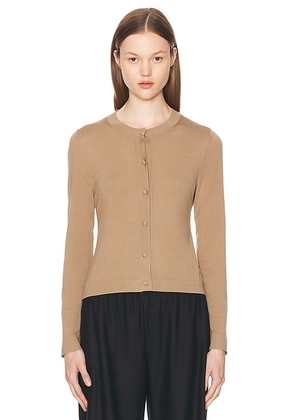 The Row Iyona Cardigan in Camel - Beige. Size L (also in M, XL).
