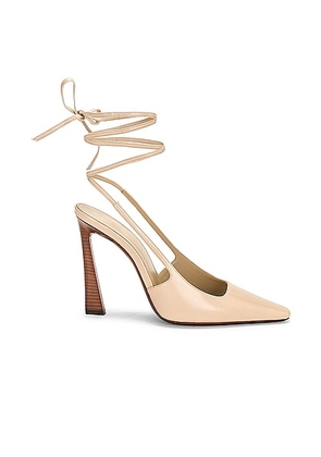 Saint Laurent Tom Lace Up Pump in Trench - Beige. Size 36 (also in 37).