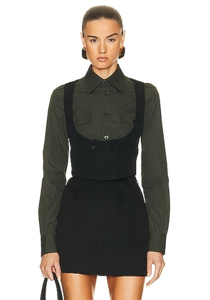 Saint Laurent Vest Top in Noir - Black. Size 36 (also in 38, 42).