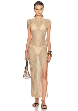 La Porte Nell Dress in Metallic Gold - Metallic Gold. Size L (also in ).