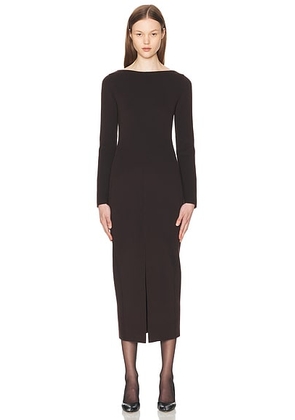 The Row Iragi Dress in Brown - Brown. Size L (also in S, XS).