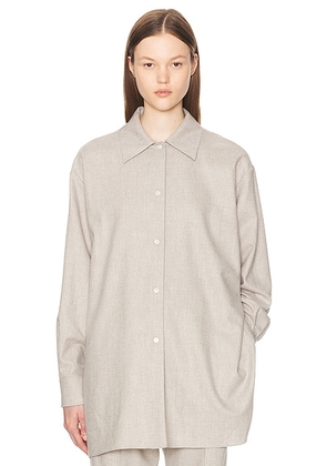 The Row Komako Shirt in Light Pebble - Cream. Size 4 (also in ).