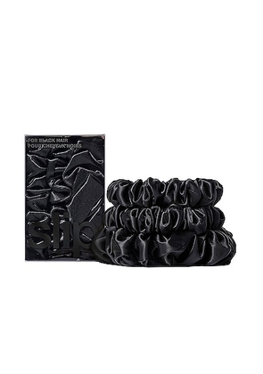 Slip Assorted Scrunchies Set Of 3 in Black - Black. Size all.