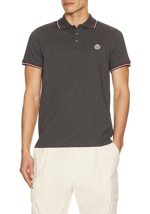 Moncler Polo in Dark Gray Melange - Grey. Size L (also in M, S, XL/1X, XXL/2X).