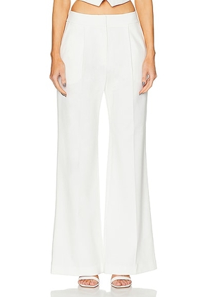 SANS FAFF Pin Tuck Palazzo Pant in White - White. Size L (also in ).