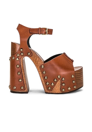 Saint Laurent Jota Platform Clog Sandal in New Papaya - Brown. Size 36 (also in ).