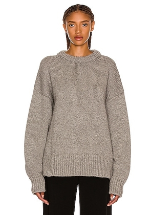 The Row Ophelia Top in Grey Melange - Light Grey. Size L (also in ).