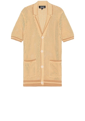 SEROYA Michael Crochet Shirt in Beige - Brown. Size L (also in ).