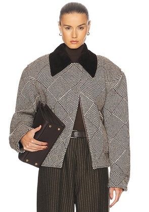 Stella McCartney Zipped Jacket in Chocolate & Cream - Chocolate. Size 40 (also in ).