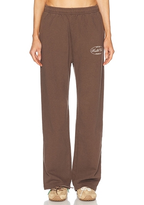 Sporty & Rich Oval Health Straight Leg Sweatpant in Chocolate - Brown. Size L (also in ).