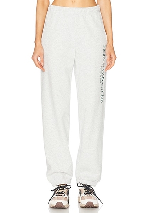 Sporty & Rich H&W Crest Sweatpant in Heather Gray - Grey. Size XL (also in L).