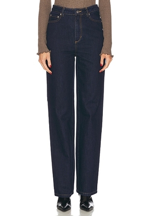 SEROYA Brooklyn High Rise Straight Jeans in Rinse - Blue. Size 24 (also in 25, 26, 27, 28, 29).