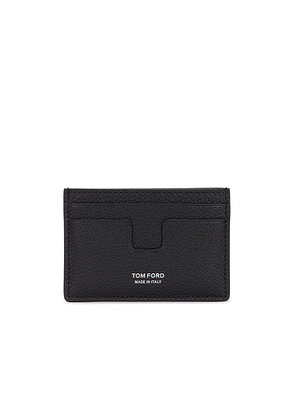 TOM FORD Soft Grain Leather T Line Cardholder in Black - Black. Size all.