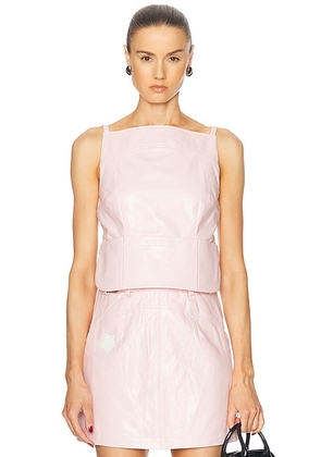 Sandy Liang Kiki Top in Pale Pink - Pink. Size L (also in XS).