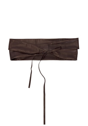The Row Wide Wrap Belt in Dark Brown - Brown. Size all.