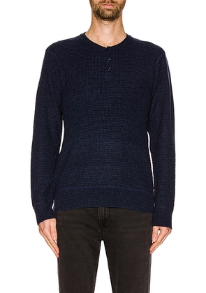 Schott Button Henley Sweater in Navy - Navy. Size XL (also in ).