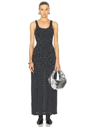 RABANNE Polka Dot Dress in Small Black Dots - Black. Size 40 (also in ).