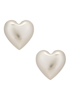 Roxanne Assoulin The Puffy Heart Stud Earrings in Silver - Metallic Silver. Size all.