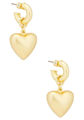 Roxanne Assoulin The Puffy Heart Earrings in Semi Shiny Gold - Metallic Gold. Size all.