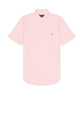 Polo Ralph Lauren Oxford Short Sleeve Shirt in Pink - Pink. Size XL/1X (also in ).