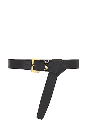 Saint Laurent Cassandre Long Belt in Nero - Black. Size 70 (also in ).