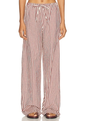 SPRWMN Baggy Easy Pant in Rust & Beige - Red. Size L (also in ).