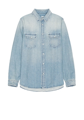 Saint Laurent Oversize Point Shirt in Light Japanese Lake - Denim-Light. Size M (also in ).