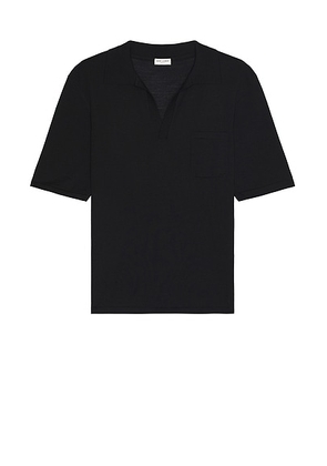 Saint Laurent Polo Manches Courtes in Noir - Black. Size L (also in M, S, XL).